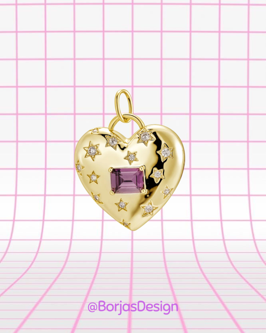 Geometric Heart Hoops